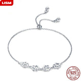 925 Sterling Silver Pet Cat Footprint Bracelet for Women