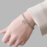 925 Sterling Silver Romantic Mode Love Heart Star Ladies Bracelet
