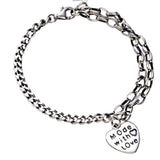 925 Sterling Silver Romantic Mode Love Heart Star Ladies Bracelet
