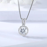925 Sterling Silver Zircon Pendant Necklace Women Jewelry CZ Chain Gift