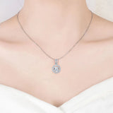 925 Sterling Silver Zircon Pendant Necklace Women Jewelry CZ Chain Gift