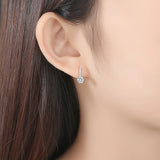 Arrival 925 Silver Zircon Round Stud Earrings for Women