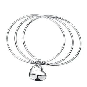 925 Silver Multi-Ring Bracelet Bangle, Men Women Jewelry