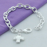 925 Sterling Silver Small Cross Bracelet
