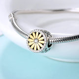 925 Silver Daisy Flower Beads with CZ for Bracelet Making