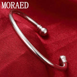 925 Sterling Silver Beads Bangle Bracelet For Women