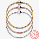 925 Sterling Silver Snake Chain Bracelet Set