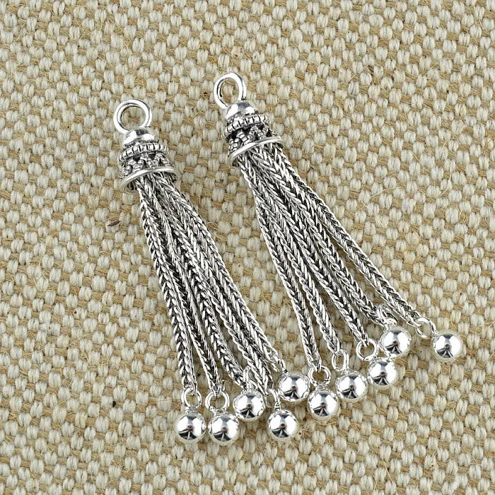 925 Sterling Silver Tassel Pendant For Jewelry Making