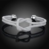 925 Silver Knot Cuff Bracelet Classic Jewelry