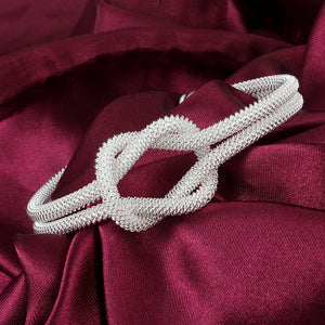 925 Silver Knot Cuff Bracelet Classic Jewelry