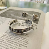 925 Sterling Silver Vintage Woven Mesh Heart Interior Bracelet