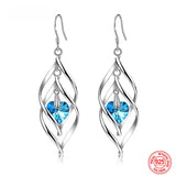 Arrival 925 Sterling Silver Crystal Dangle Earrings Wedding Party Jewelry