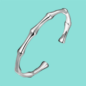 925 Silver Bamboo Open Bangle Women