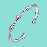 925 Silver Bamboo Open Bangle Women