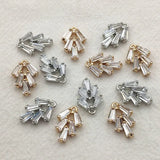 CZ Feather Charm 50pcs DIY Necklace Earring Parts