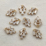 CZ Feather Charm 50pcs DIY Necklace Earring Parts