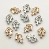 CZ Feather Charm 50pcs DIY Necklace Earring Parts