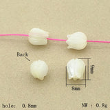 30pcs Real Nature Shell Tulip Flower Beads for Jewelry Making