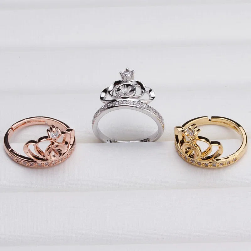 Arrival Crown Shape Ring Base for Pearls Beads Stones