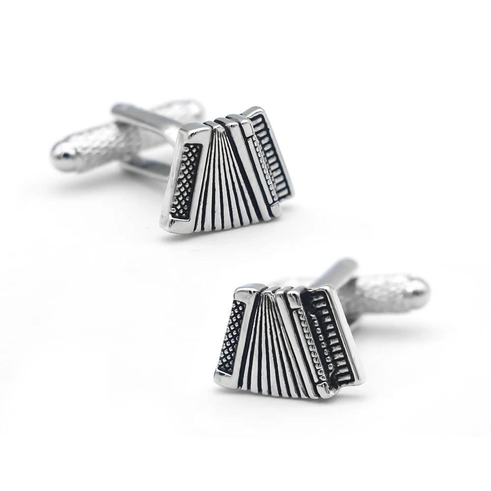 Accordion Cuff Links Brass Material Men's Cufflinks