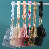 Acrylic Link Chain Keychain Wristlet Key Chain with Tassel