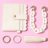Acrylic Link Chain Keychain Wristlet Key Chain with Tassel