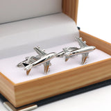 Silver Plane Aircraft Cuff Links for Men