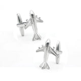 Silver Plane Aircraft Cuff Links for Men
