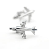 Silver Plane Aircraft Cuff Links for Men