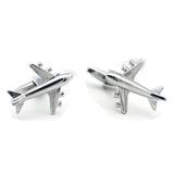 Silver Plane Aircraft Cuff Links for Men