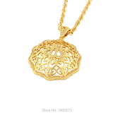 Allah Islamic Pendant Rhinestone Hollow Necklace for Men Women