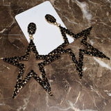 Rhinestone Big Star Dangle Earrings Exaggerate Lady's Statement Jewelry