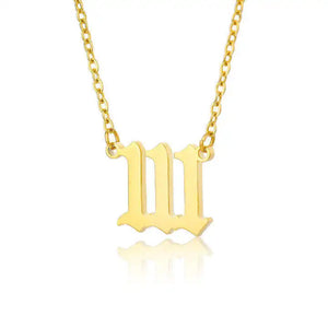 Hot 111-999 Stainless Steel Angel Lucky Numbers Pendant Necklace
