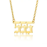 Hot 111-999 Stainless Steel Angel Lucky Numbers Pendant Necklace