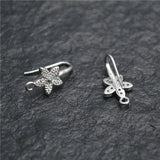 Anti-rust Flower CZ Beads Earring Hooks Jewelry Findings
