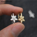 Anti-rust Flower CZ Beads Earring Hooks Jewelry Findings