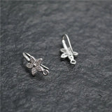 Anti-rust Flower CZ Beads Earring Hooks Jewelry Findings