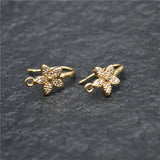 Anti-rust Flower CZ Beads Earring Hooks Jewelry Findings