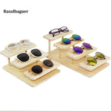 Wooden Sunglasses Stand Glasses Display Jewelry Holder Bracelet Watches Show