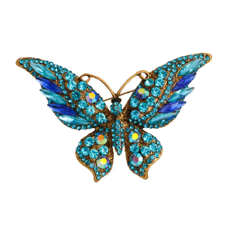 Large Crystal Butterfly Pins and Brooches in Assorted Colors