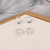 925 Sterling Silver Star and Moon Clip Earrings