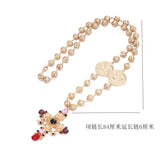 Vintage Long Necklace Baroque Cross Retro Necklace Catwalk Court Necklace
