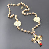 Vintage Long Necklace Baroque Cross Retro Necklace Catwalk Court Necklace