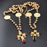 Vintage Long Necklace Baroque Cross Retro Necklace Catwalk Court Necklace