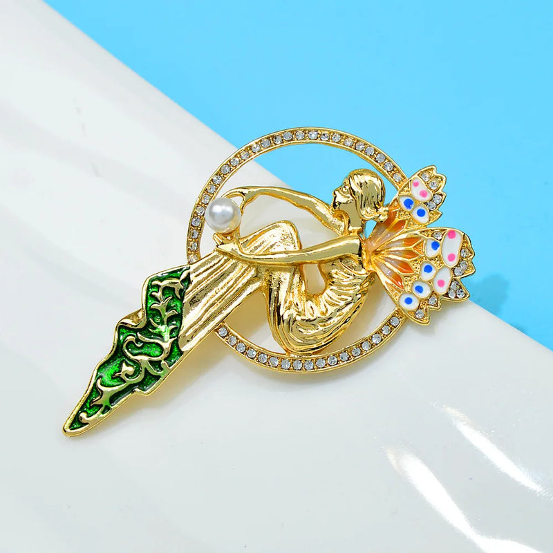 Angel Wings Brooch Baroque Pins Jewelry