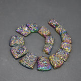 Titanium Rainbow Stone Necklace Sediment Slice Beads Jewelry Making