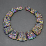 Titanium Rainbow Stone Necklace Sediment Slice Beads Jewelry Making