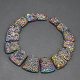 Titanium Rainbow Stone Necklace Sediment Slice Beads Jewelry Making