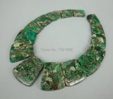 Green Sea Ocean Stone Slice Beads Top Drilled Slab Shape Jewelry Making