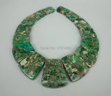 Green Sea Ocean Stone Slice Beads Top Drilled Slab Shape Jewelry Making
